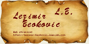 Ležimir Beoković vizit kartica